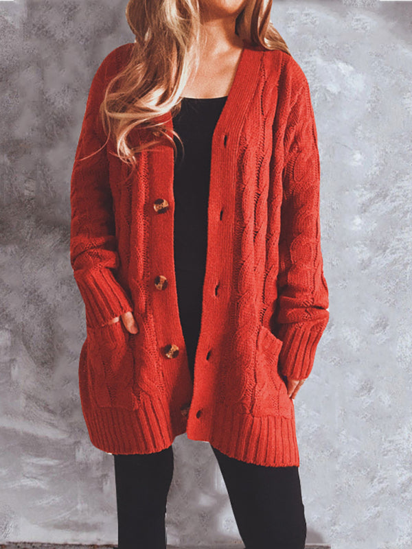 Levoire | Pull D'Hiver Douillet À Col Montant Rouge