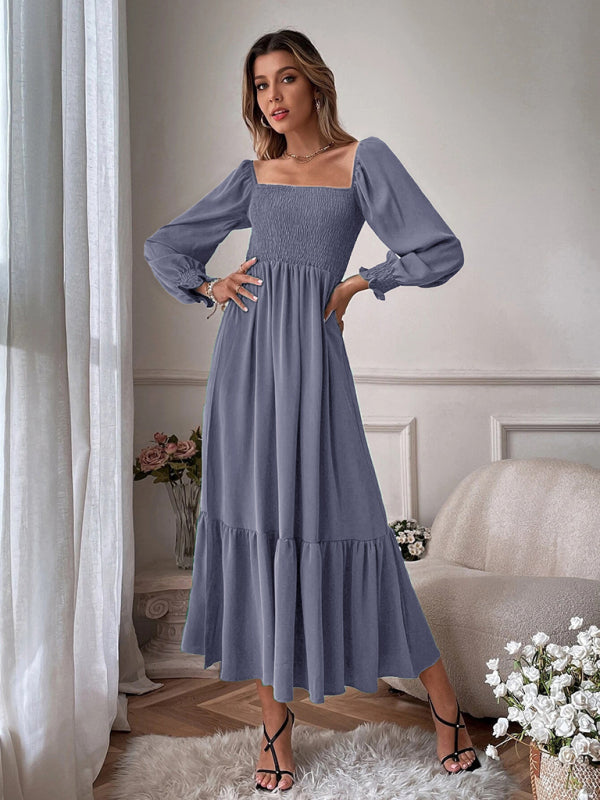 Levoire | Muoti Hollow Extérieur Épaule Robe Tricot à Manches Longues Gris foncé