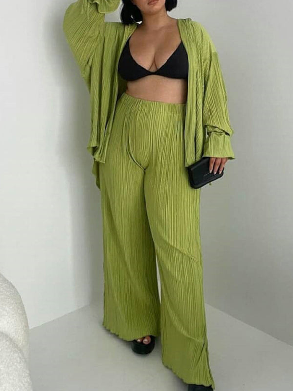 Levoire | Pour Femmes Teint Imprimé Cardigan à Manches Longues Chemise Fente Sweat Pantalon Ensemble Deux Pièces