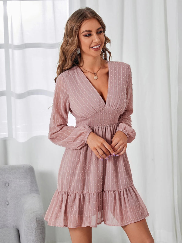 Levoire | Robe jacquard à pois élégante simple pour dames