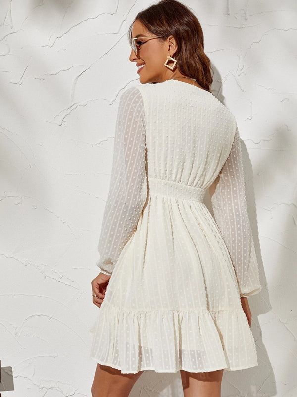 Levoire | Robe jacquard à pois élégante simple pour dames