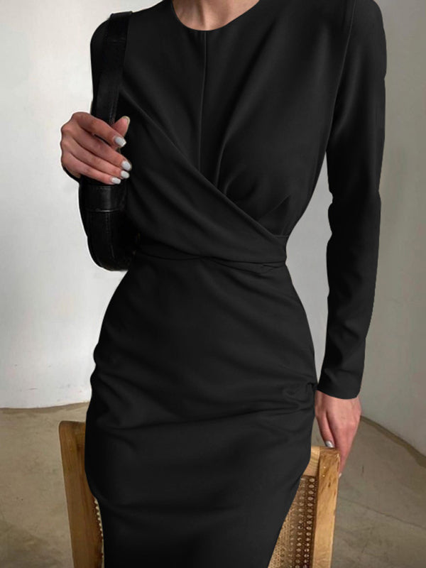 Levoire | Robe portefeuille simple et élégante pour femme avec fente