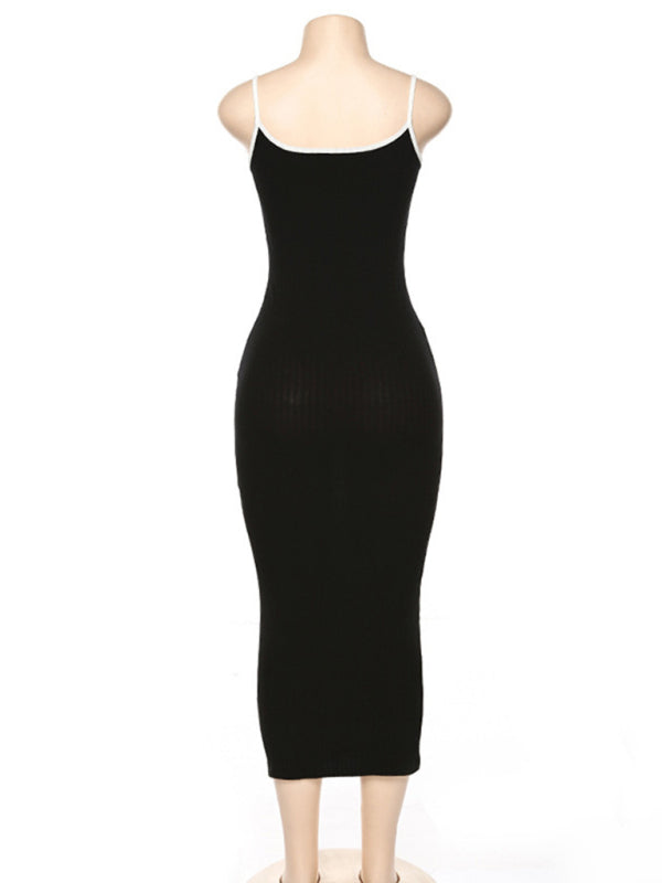 Levoire | Robe sexy à dos ouvert en contraste coloré pour femme