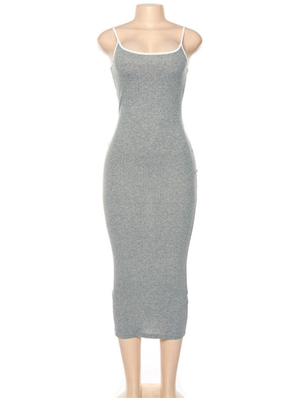 Levoire | Robe sexy à dos ouvert en contraste coloré pour femme