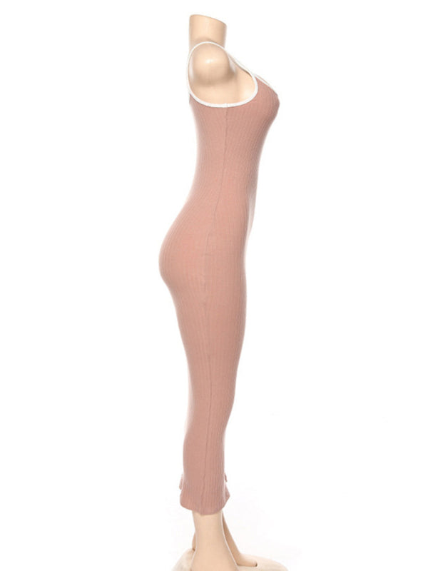 Levoire | Robe sexy à dos ouvert en contraste coloré pour femme