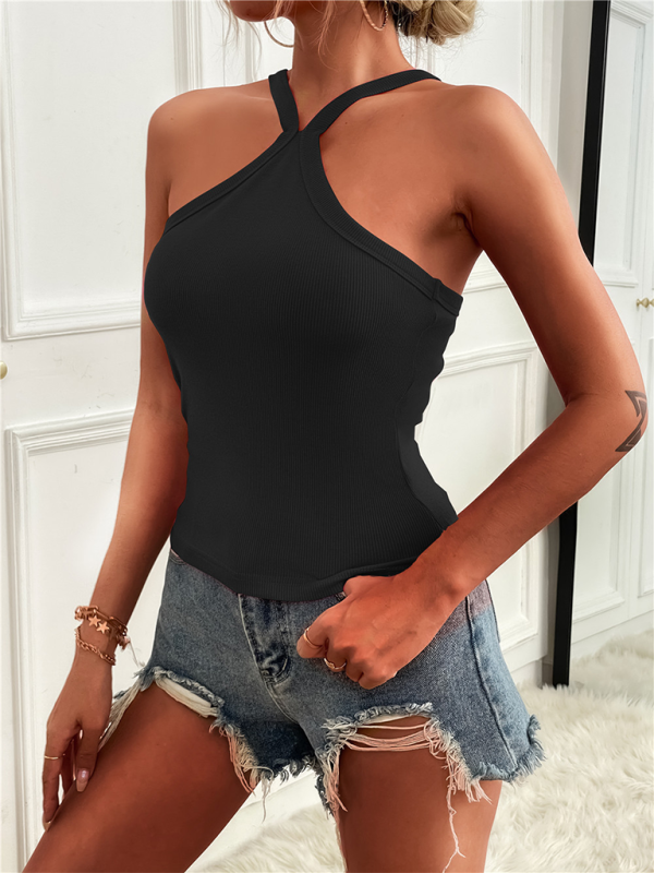 Levoire | Femme Unicolore Halter Polyvalent Top