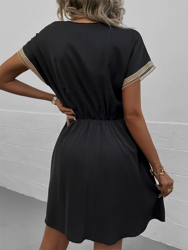 Levoire | Femme Manches Courtes Spetz Panneau Robe Lâche