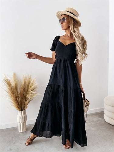 Levoire | Nouvelle robe courte à manches courtes, sans bretelles, unie, dos ouvert, sans bretelles, pour les femmes d'affaires, taille haute
