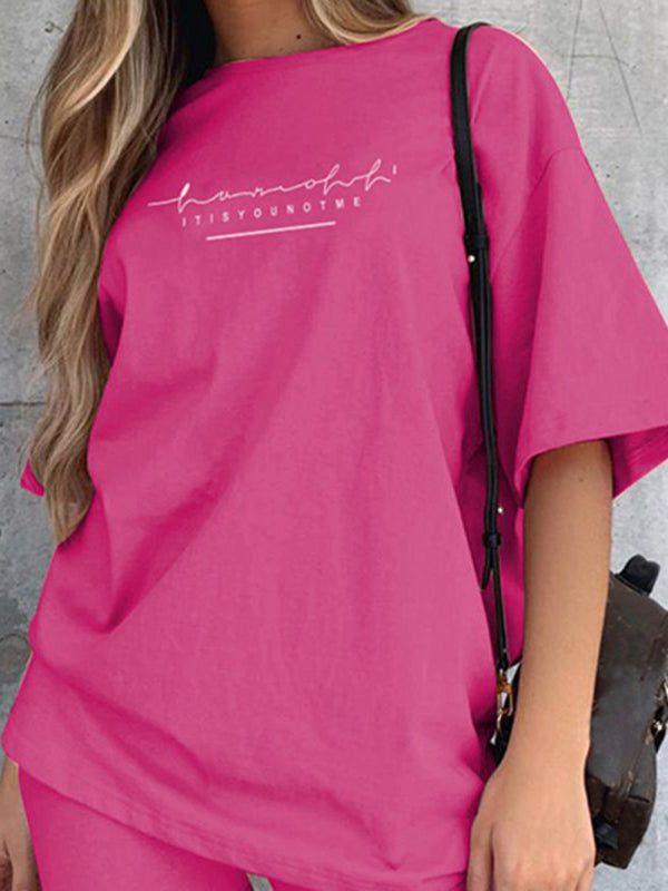 Levoire | Nouveau t-shirt à motif lettre léger et décontracté, vêtements de sport Rosa