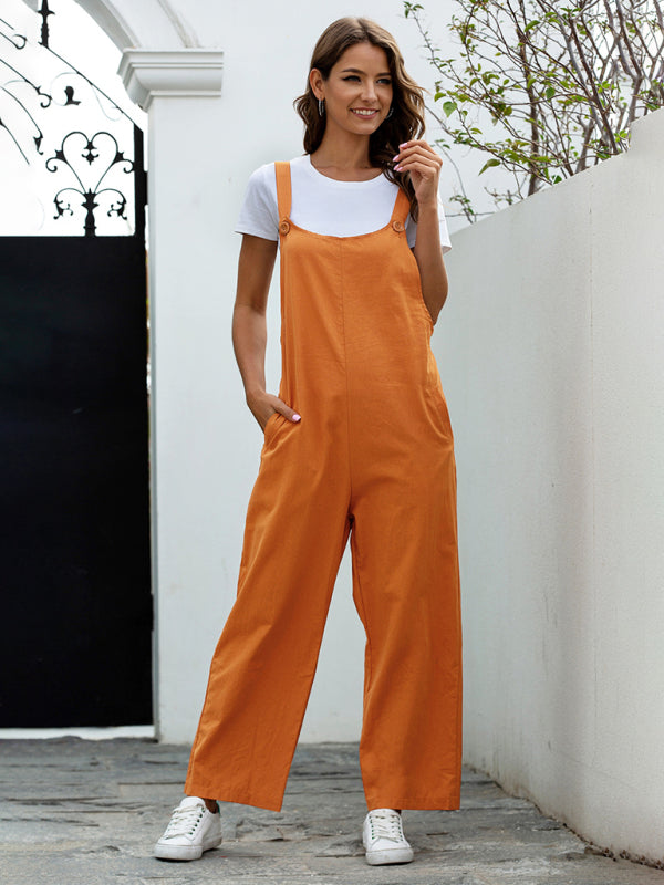 Levoire | Pour femmes Combinaison rétro tricotée lâche longue Orange