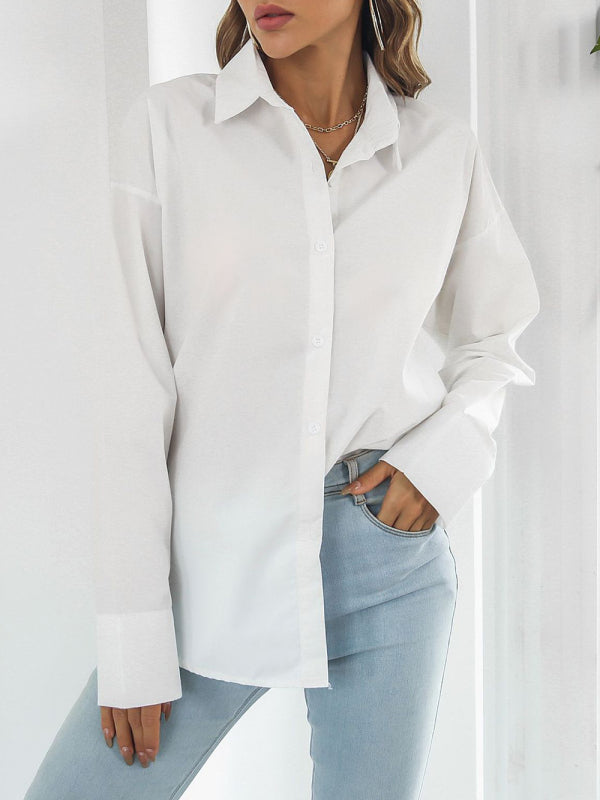 Levoire | Uni-couleurs Chemise à manches longues J haut combiné décontracté