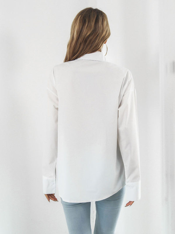 Levoire | Uni-couleurs Chemise à manches longues J haut combiné décontracté