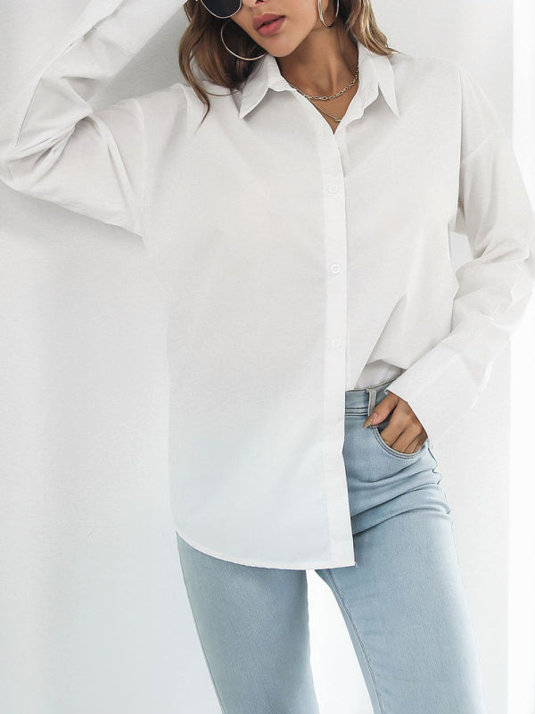 Levoire | Uni-couleurs Chemise à manches longues J haut combiné décontracté