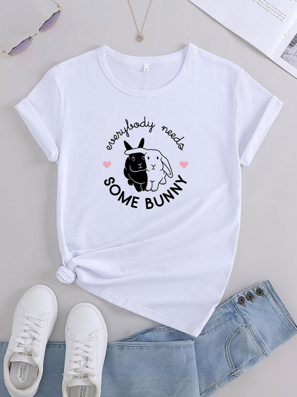 Levoire | Pupun Print Loisirs T-shirt Col Rond Blanc