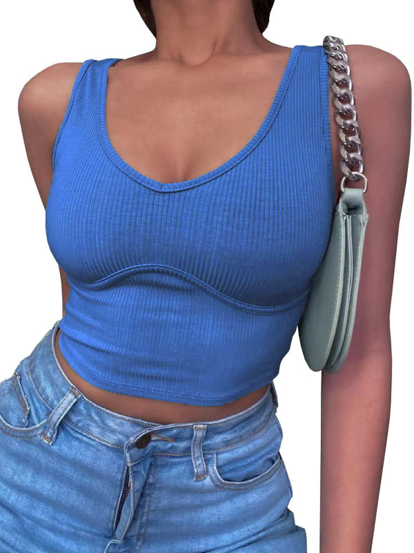 Levoire | Femme V-cou Couture Stretch Uni Tricot Top