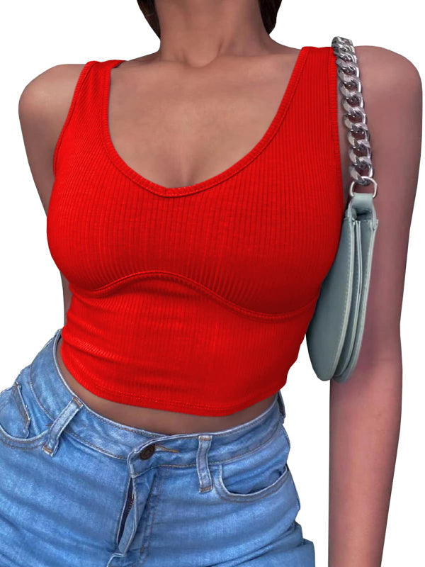Levoire | Femme V-cou Couture Stretch Uni Tricot Top