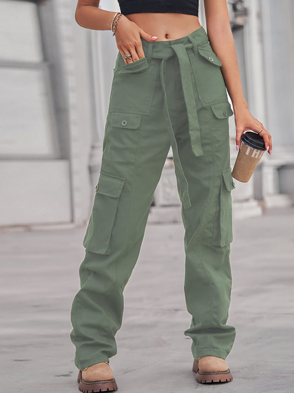 Levoire | Denim multipoches lavé récemment haute qualité industriel salopette pantalons Olive vert