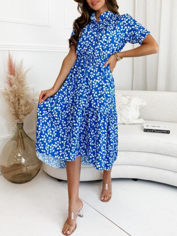 Levoire | Femme Nouveau Manches Courtes Imprimé Robe Taille