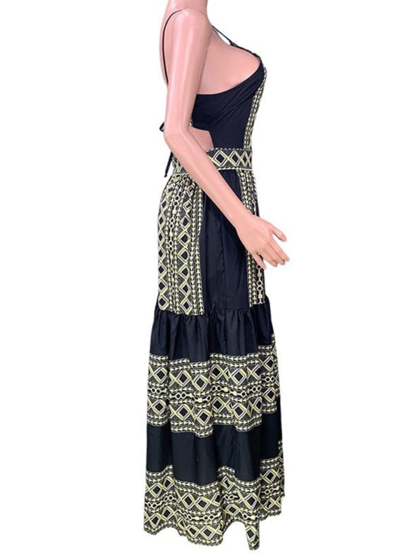 Levoire | Femme Bohème Ethnique Imprimé Robe Halskjole
