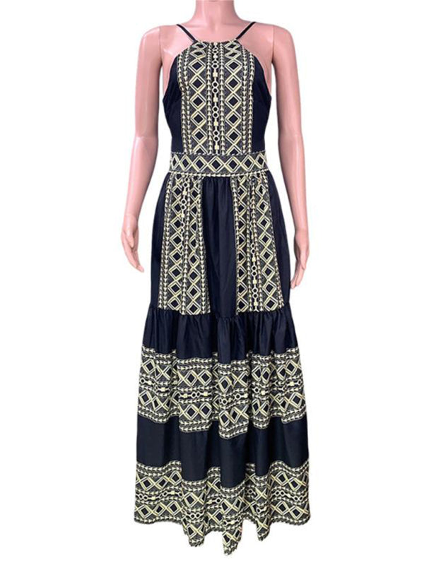 Levoire | Femme Bohème Ethnique Imprimé Robe Halskjole