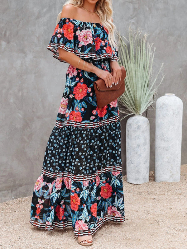 Levoire | Robe maxi à fleurs épaules nues Styl 3