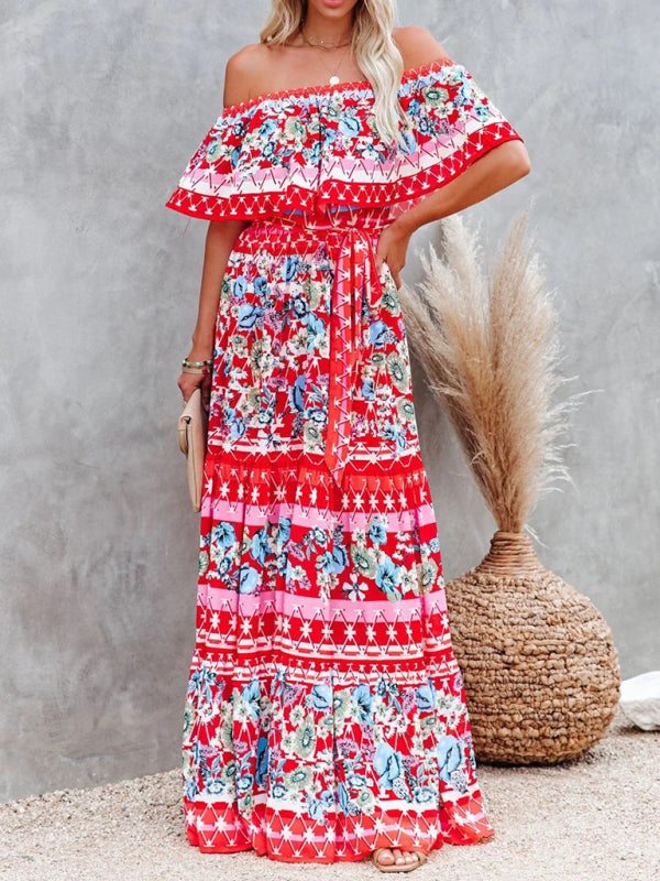 Levoire | Robe maxi à fleurs épaules nues Style 4