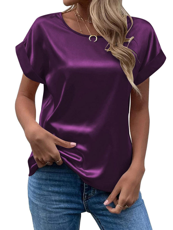 Levoire | Chemisier t-shirt en satin Violet