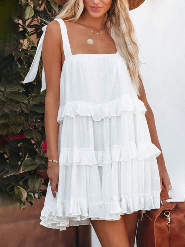 Levoire | Femme Robe à Bretelles Unicolore Fistoiminen Blanc