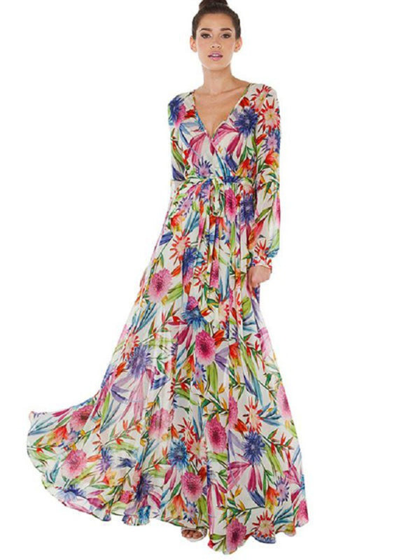 Levoire | Femme Manches Lanternes V-U-Décolleté Engagement Poids de Feuille Robe Réversible Blanc