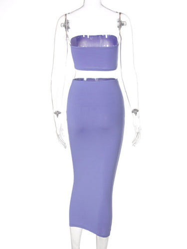 Levoire | Femmes tricot sexy tube-top taille basse ensemble deux pièces
