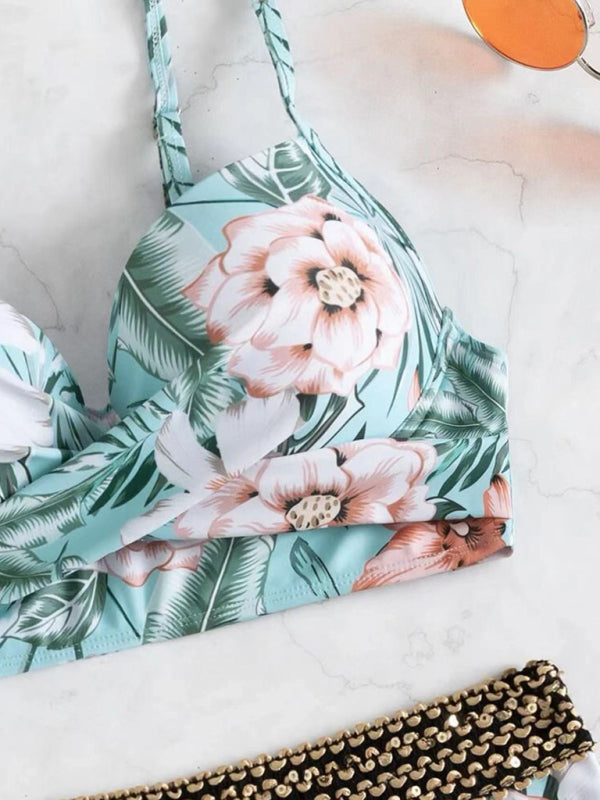 Levoire | Femme Floral Croisé Bikini Maillot de Bain
