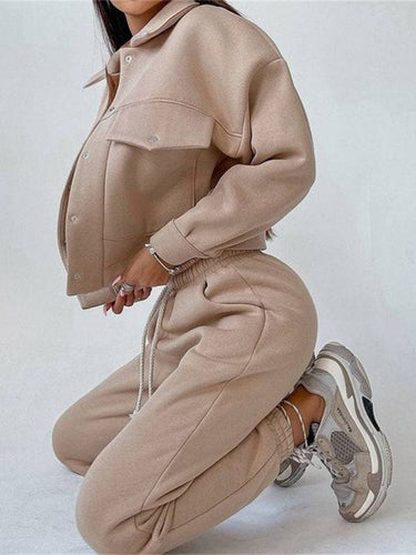 Levoire | Veste femme décontractée en pantalon combinaison à manches longues en deux parties