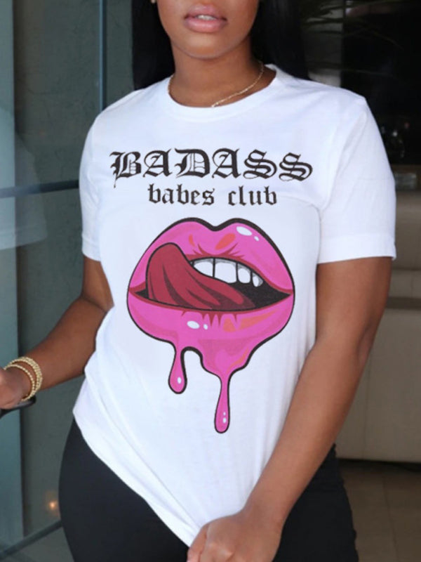 Levoire | sexy motif léopard T-shirt col rond Manches courtes T-shirt Top femme