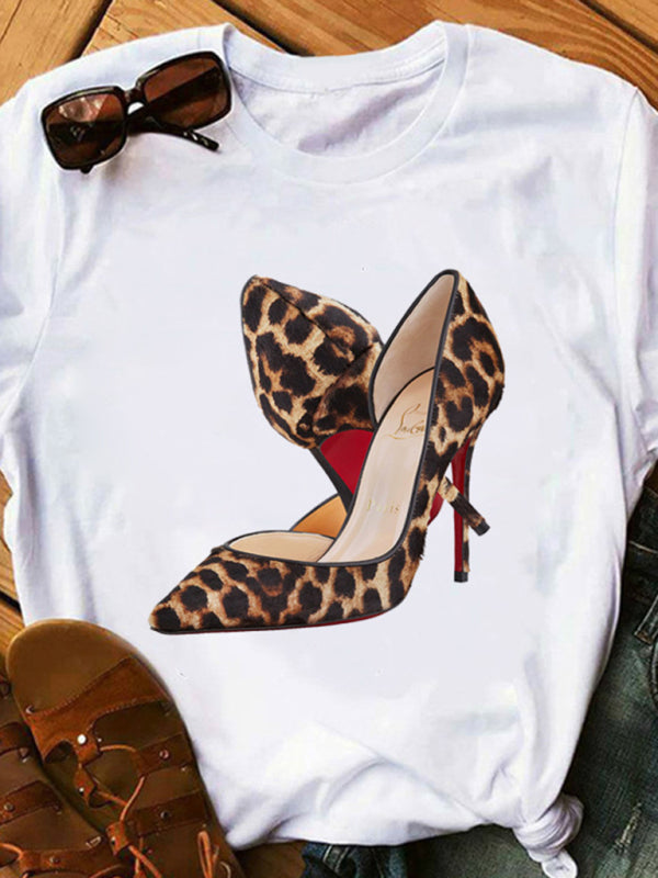 Levoire | t-shirt à rayures léopard sexy Leppe col rond T-shirt sans manches haut pour femmes Muster6