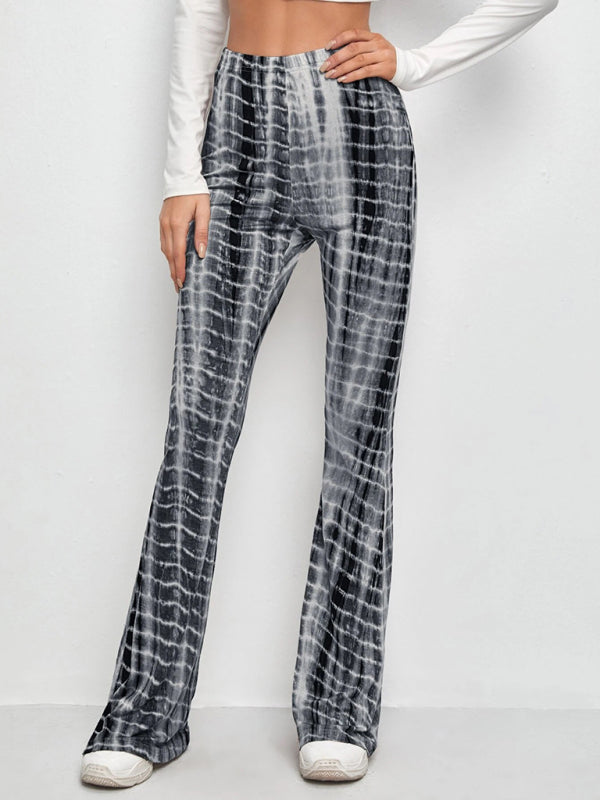 Levoire | Pantalons évasés à taille haute en stretch imprimés