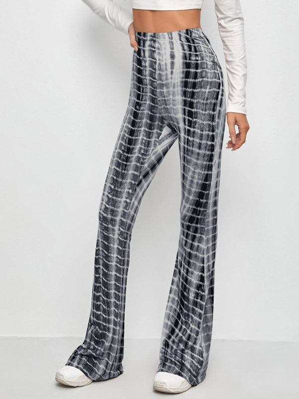 Levoire | Pantalons évasés à taille haute en stretch imprimés