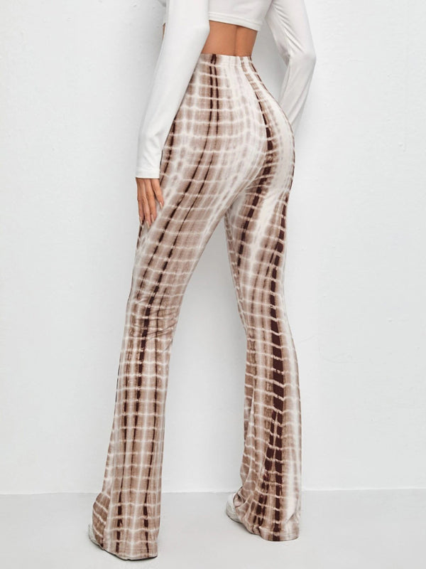 Levoire | Pantalons évasés à taille haute en stretch imprimés
