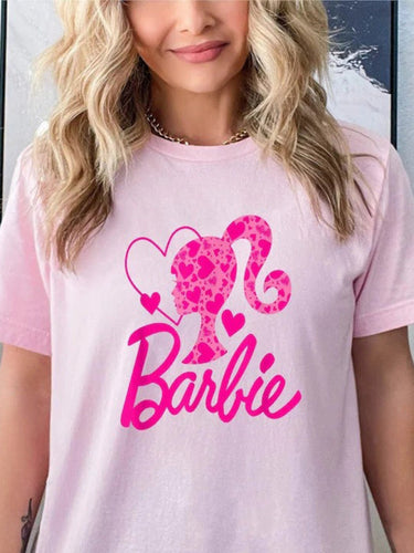 Levoire | Barbie motif lettres imprimées sport loisirs femmes t-shirt à manches courtes