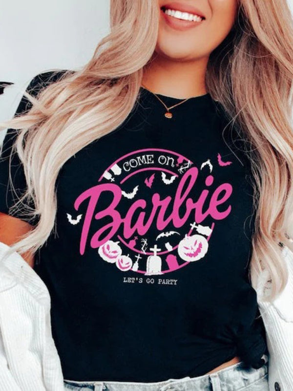 Levoire | Barbie motif lettres imprimées sport loisirs femmes t-shirt à manches courtes Muster6