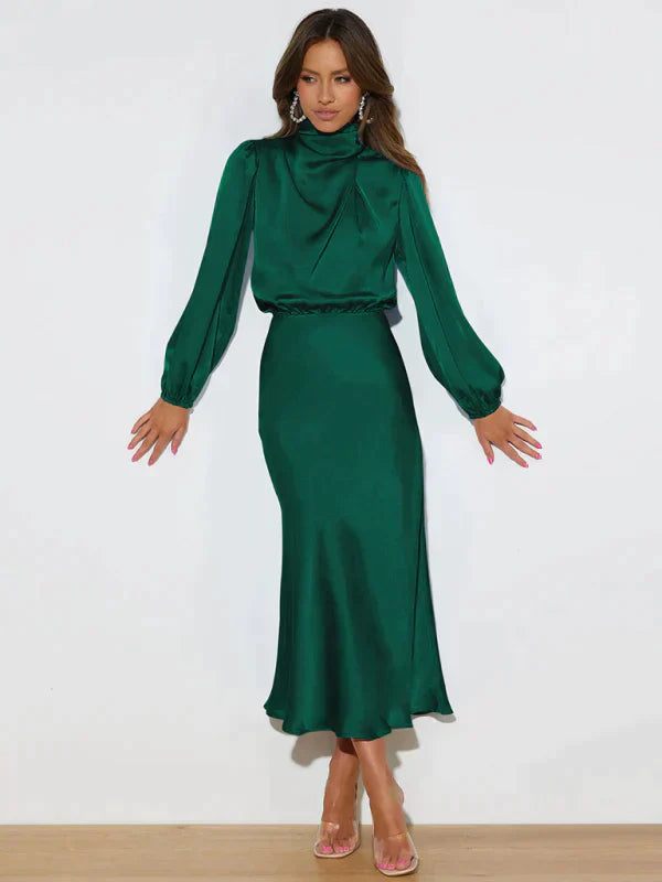 Levoire | Robes De Soirée Élégantes Avec Manches Longues Vert