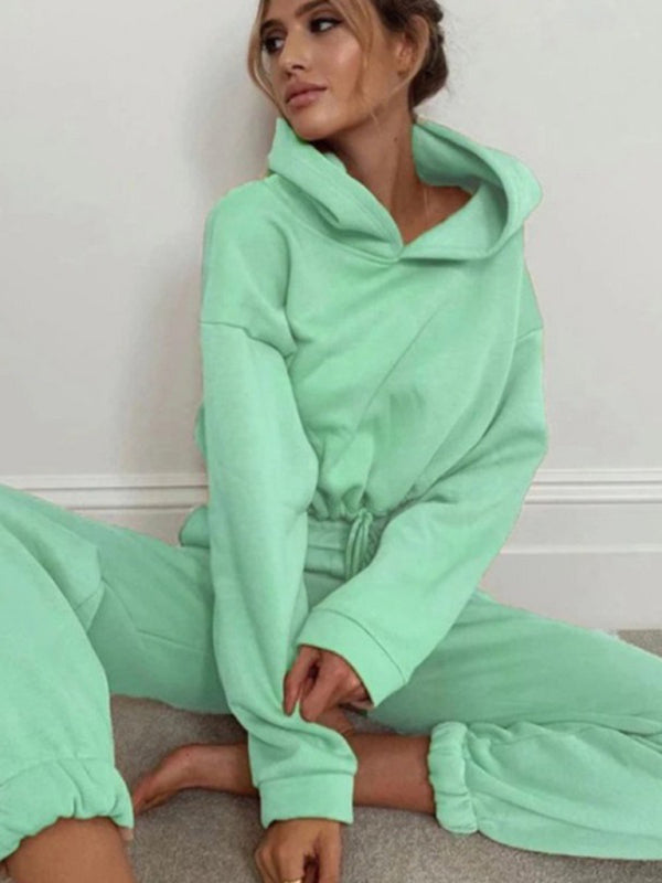 Levoire | Vêtements pour femmes Pulls longs à manches Pantalons Ensemble deux pièces ample Vert