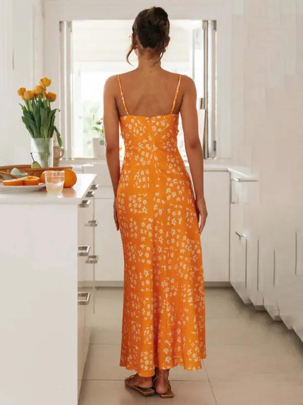 Levoire | Nouvelle robe longue sans manches sexy slim fit à col en V imprimé dans le dos pour le printemps et l'été