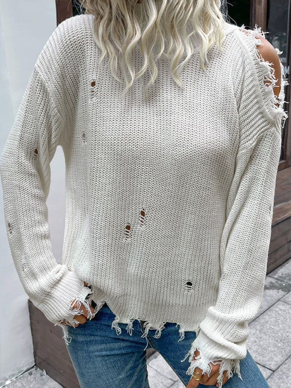 Levoire | Shabby Blouse à col roulé blanc à manches longues Blanc