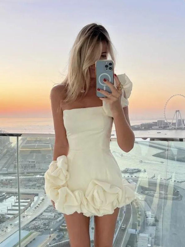 Levoire | Robe mini à une épaule Blanc
