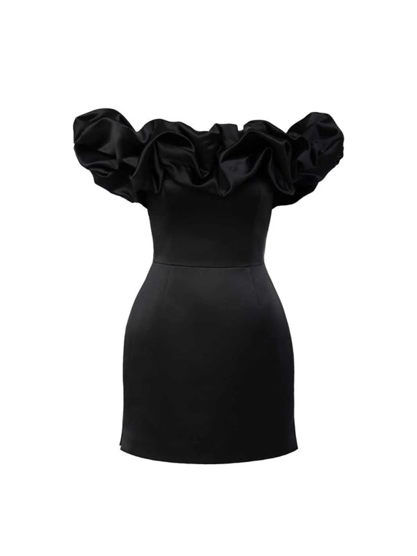 Levoire | Rento Robe En Satin Avec Volants Et Sans Manches