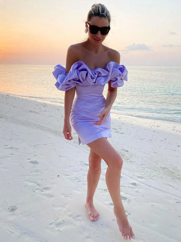 Levoire | Robe à volants satin Lila