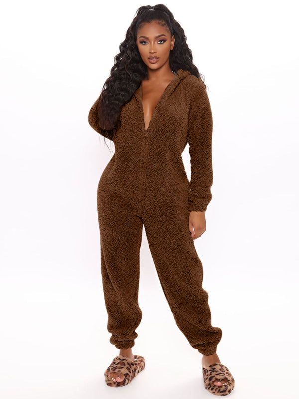 Levoire | Sweat à capuche à manches longues combinaison pantalon vêtements en peluche Kaffe