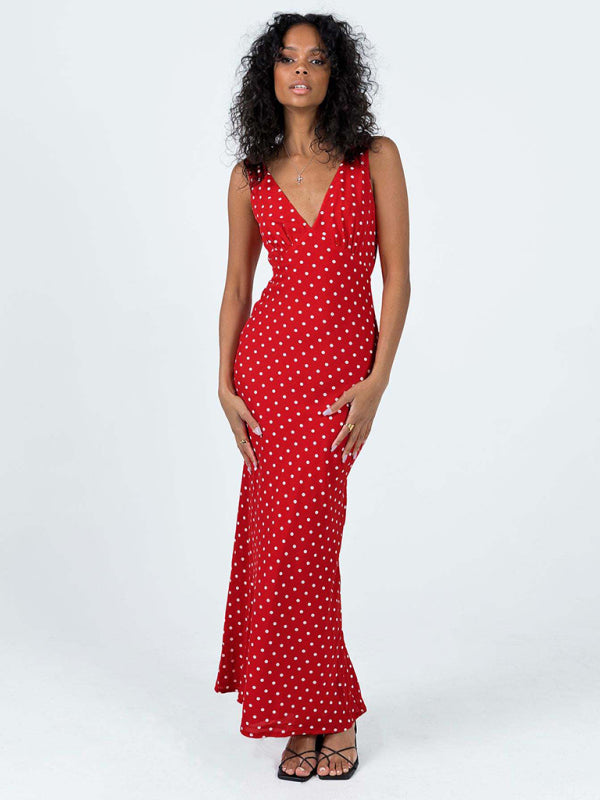 Levoire | Pour femmes Robe à pois Off-Shoulder V-Cou