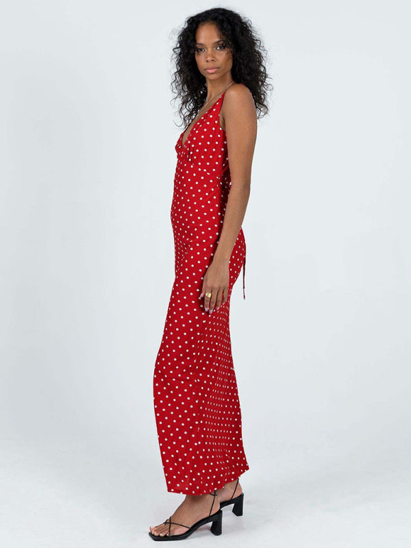 Levoire | Pour femmes Robe à pois Off-Shoulder V-Cou