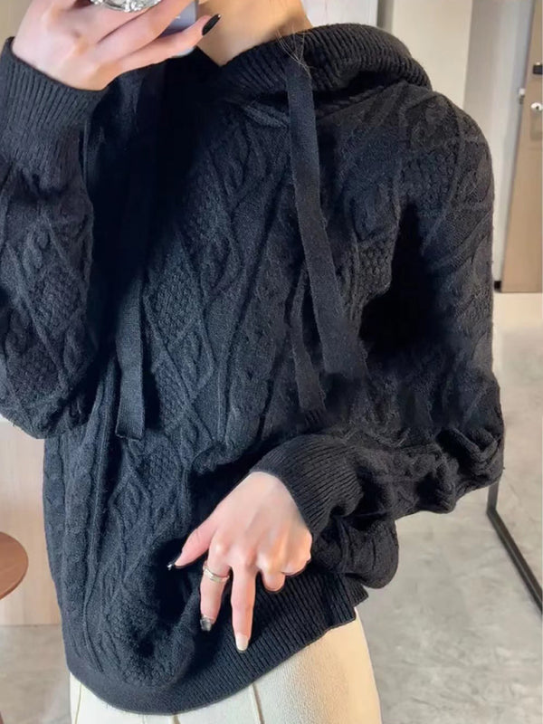 Levoire | Femmes Twist loose hoodie tricot pull Must